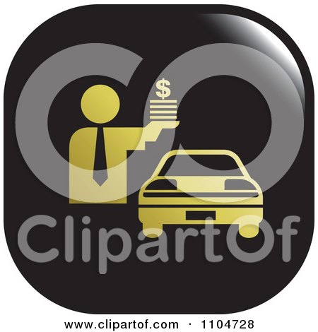 Clipart Black And Gold Car Sales Icon - Royalty Free Vector Illustration by Lal Perera