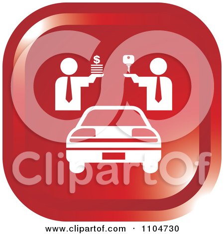 Clipart Red Car Sales Icon - Royalty Free Vector Illustration by Lal Perera
