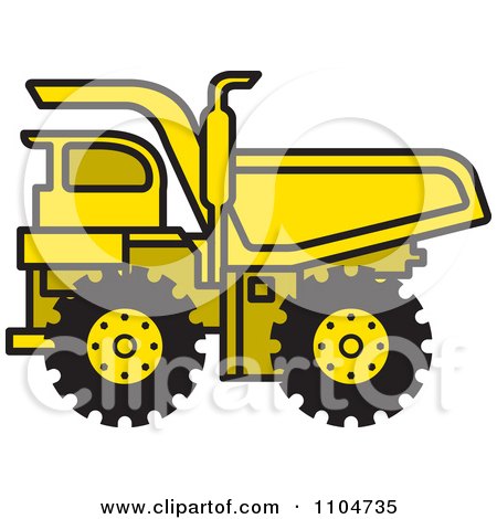 Clipart Yellow Dump Truck 1 - Royalty Free Vector Illustration by Lal Perera