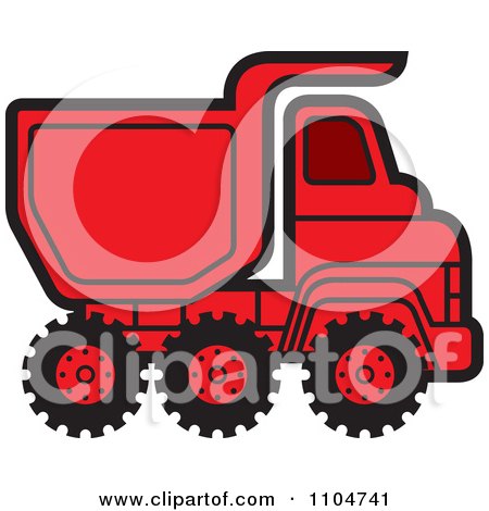 Clipart Red Dump Truck 2 - Royalty Free Vector Illustration by Lal Perera