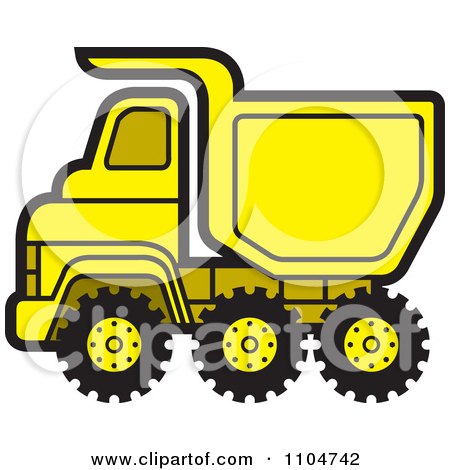 Clipart Yellow Dump Truck 3 - Royalty Free Vector Illustration by Lal Perera