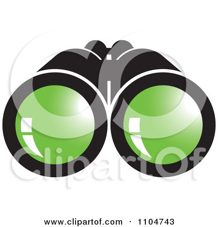 Clipart Binoculars With Green Lenses - Royalty Free Vector Illustration by Lal Perera