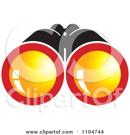 Clipart Binoculars With Orange Lenses - Royalty Free Vector Illustration by Lal Perera