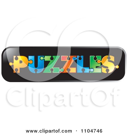 Clipart The Word Puzzles Formed With Colorful Pieces On A Black Bar - Royalty Free Vector Illustration by Lal Perera