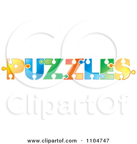 Clipart The Word Puzzles Formed With Colorful Pieces - Royalty Free Vector Illustration by Lal Perera