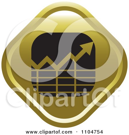 Clipart Gold Business Statistics Chart Arrow Graph Icon - Royalty Free Vector Illustration by Lal Perera