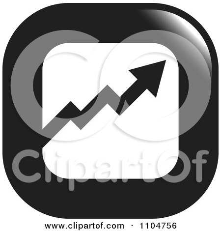 Clipart Black And White Business Statistics Chart Arrow Graph Icon - Royalty Free Vector Illustration by Lal Perera