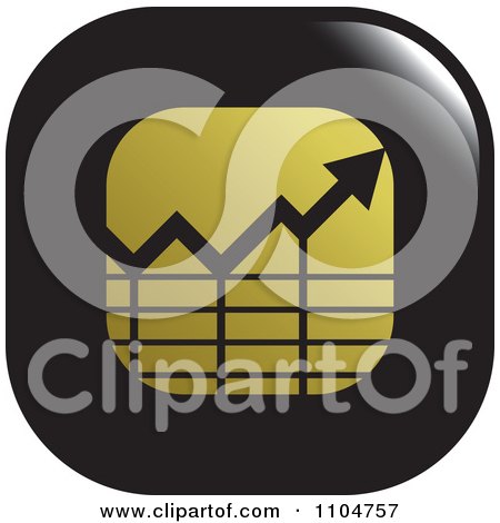 Clipart Black And Gold Business Statistics Chart Arrow Graph Icon - Royalty Free Vector Illustration by Lal Perera