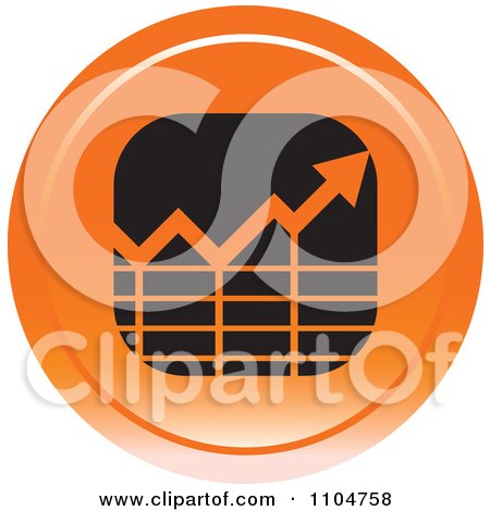 Clipart Orange Business Statistics Chart Arrow Graph Icon - Royalty Free Vector Illustration by Lal Perera