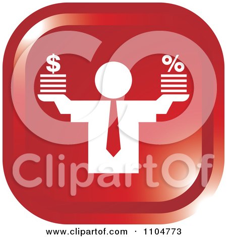 Clipart Red Business Man Finance Icon - Royalty Free Vector Illustration by Lal Perera