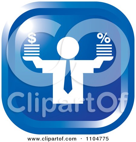 Clipart Blue Business Man Finance Icon - Royalty Free Vector Illustration by Lal Perera