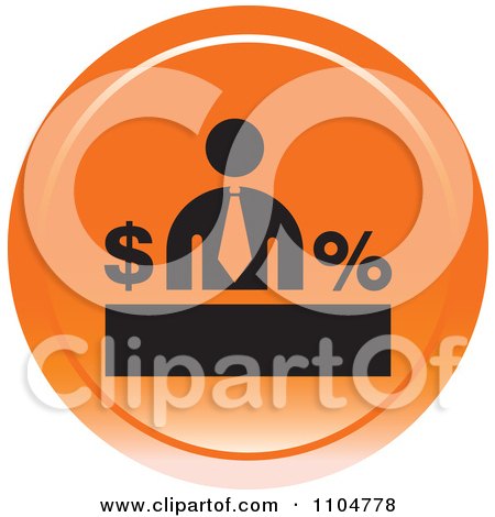 Clipart Orange Business Man Finance Icon - Royalty Free Vector Illustration by Lal Perera