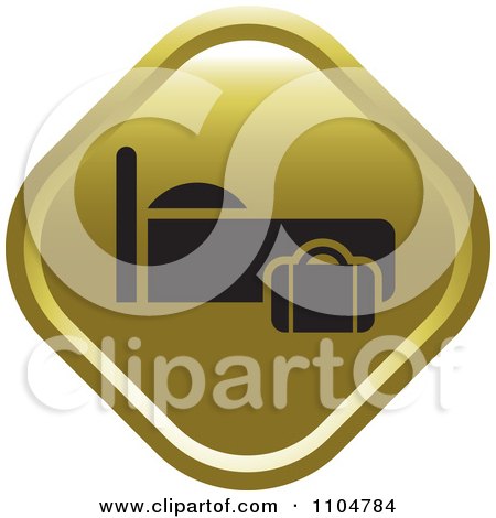 Clipart Gold Lodging Hotel Icon - Royalty Free Vector Illustration by Lal Perera