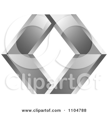 Clipart Chrome Geometric Diamond Icon - Royalty Free Vector Illustration by Lal Perera
