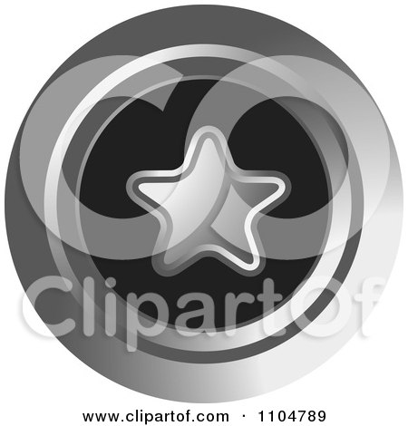 Clipart Chrome Round Star Icon - Royalty Free Vector Illustration by Lal Perera