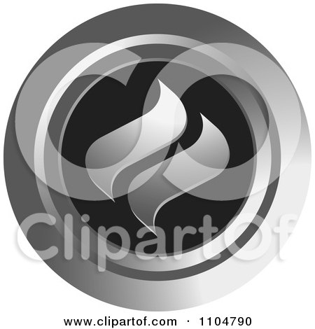 Clipart Chrome Round Flame Icon - Royalty Free Vector Illustration by Lal Perera