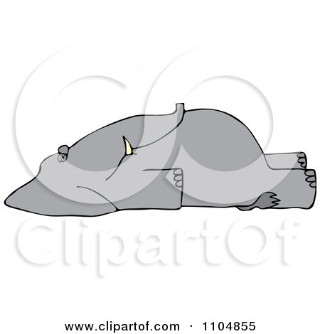 Clipart Dead Elephant On Its Back - Royalty Free Vector Illustration by djart