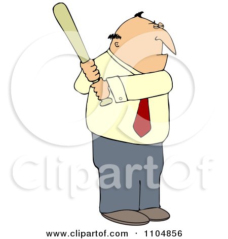 Clipart Businessman Batting - Royalty Free Vector Illustration by djart