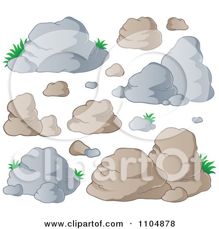 Clipart Boulders And Rocks - Royalty Free Vector Illustration by visekart
