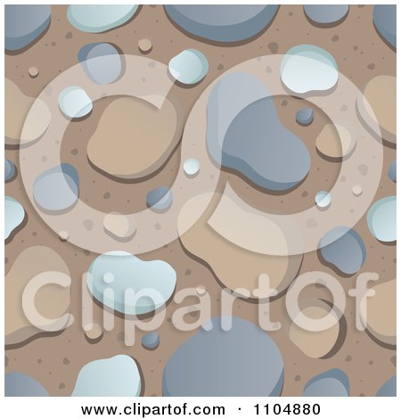 Clipart Seamless Background Of Stones On Brown - Royalty Free Vector Illustration by visekart