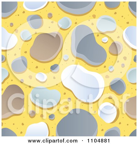 Clipart Seamless Background Of Stones On Yellow - Royalty Free Vector Illustration by visekart