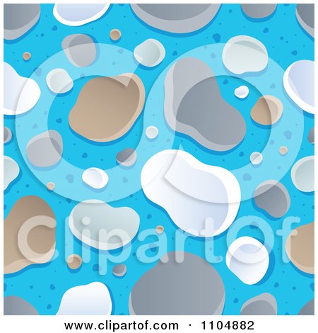 Clipart Seamless Background Of Stones On Blue - Royalty Free Vector Illustration by visekart