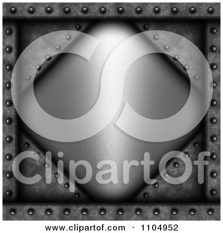 Clipart 3d Grungy Metal Diamond And Riveted Concrete Background - Royalty Free CGI Illustration by KJ Pargeter