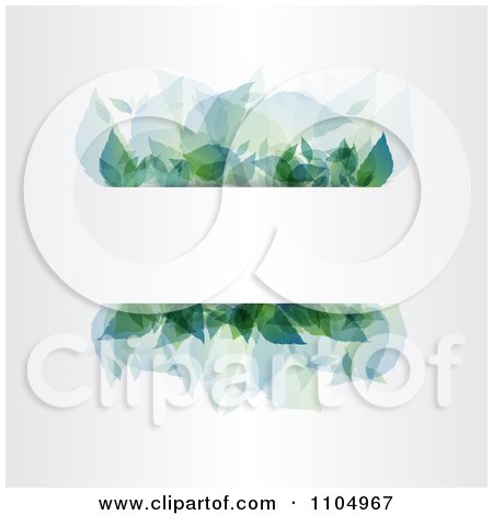 Clipart Green Floral Leaf Borders With Copyspace On Gray - Royalty Free Vector Illustration by KJ Pargeter