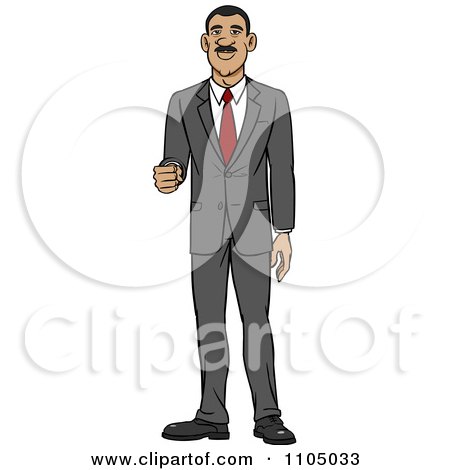 Clipart Happy White Businessman Holding Out His Knuckles - Royalty Free Vector Illustration by Cartoon Solutions