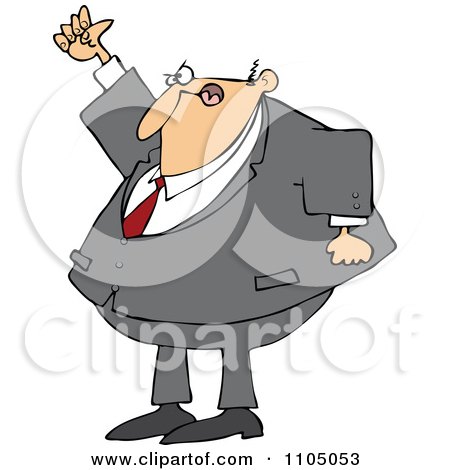 Clipart Mad Businessman Shaking His Fist In The Air - Royalty Free Vector Illustration by djart