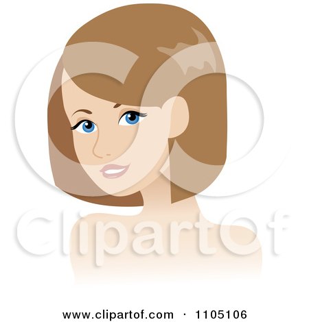 Clipart Pretty Blue Eyed Woman With A Clear Complexion - Royalty Free Vector Illustration by Rosie Piter