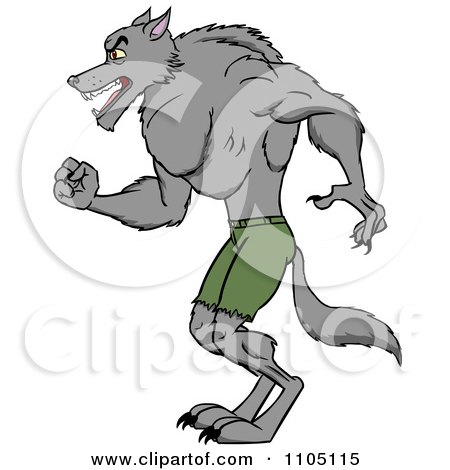 Clipart Strong Werewolf In Profile - Royalty Free Vector Illustration by Cartoon Solutions