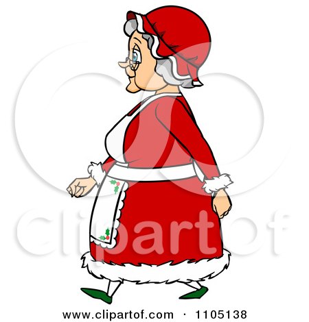 Clipart Mrs Claus Walking - Royalty Free Vector Illustration by Cartoon Solutions