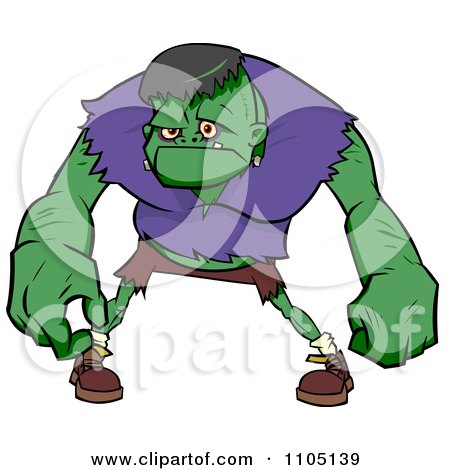 Clipart Frankenstein Leaning Forward - Royalty Free Vector Illustration by Cartoon Solutions