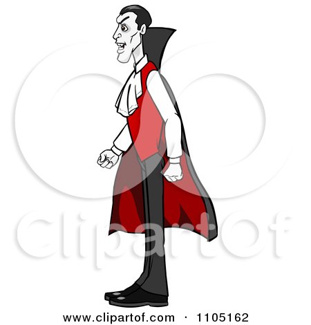 Clipart Dracula Vampire In Profile - Royalty Free Vector Illustration by Cartoon Solutions