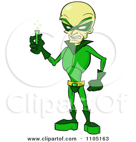 Clipart Evil Villain Holding A Test Tube - Royalty Free Vector Illustration by Cartoon Solutions