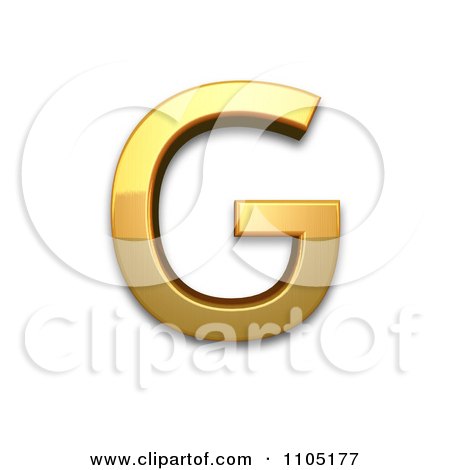 Clipart 3d Golden Cyrillic Capital Letter komi sje - Royalty Free CGI Illustration by Leo Blanchette