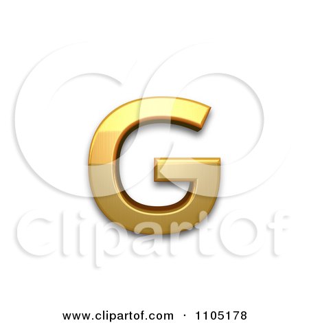 Clipart 3d Golden Cyrillic Small Letter komi sje - Royalty Free CGI Illustration by Leo Blanchette