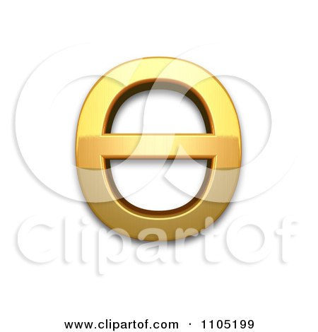 3d Gold cyrillic capital letter fita Clipart Royalty Free Vector Illustration by Leo Blanchette