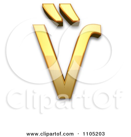 3d Gold cyrillic capital letter izhitsa with double grave accent Clipart  Royalty Free Vector IllustrationClipart Royalty Free Vector Illustration Clipart Royalty Free Vector Illustration by Leo Blanchette