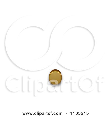 3d Gold full stop Clipart Royalty Free Vector Illustration by Leo Blanchette