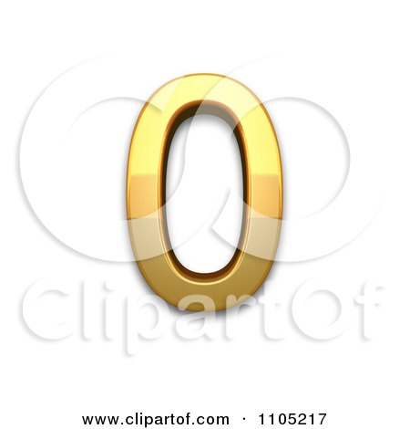 3d Gold digit zero Clipart Royalty Free Vector Illustration by Leo Blanchette