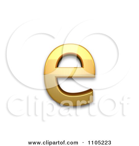 3d Gold small letter e Clipart Royalty Free Vector Illustration by Leo Blanchette