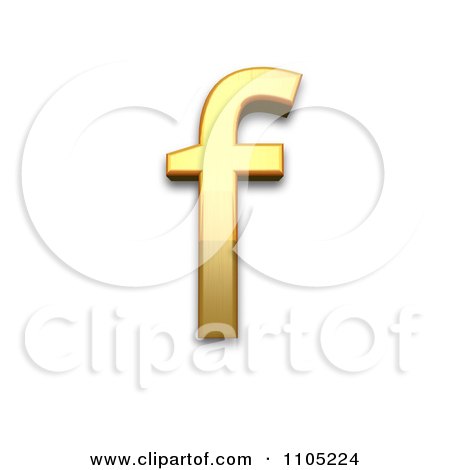 3d Gold small letter f Clipart Royalty Free Vector Illustration by Leo Blanchette
