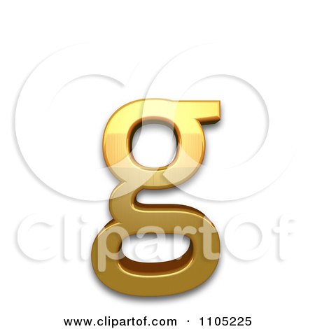3d Gold small letter g Clipart Royalty Free Vector Illustration by Leo Blanchette