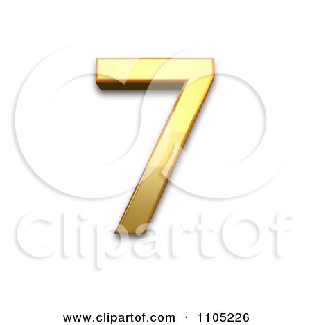 3d Gold digit seven Clipart Royalty Free Vector Illustration by Leo Blanchette