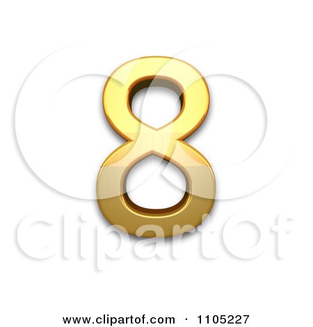 3d Gold digit eight Clipart Royalty Free Vector Illustration by Leo Blanchette