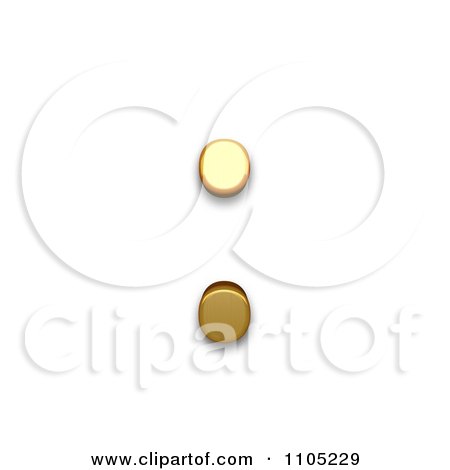 3d Gold colon Clipart Royalty Free Vector Illustration by Leo Blanchette