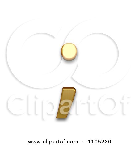 3d Gold semicolon Clipart Royalty Free Vector Illustration by Leo Blanchette