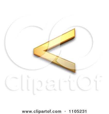 3d Gold less-than sign Clipart Royalty Free Vector Illustration by Leo Blanchette